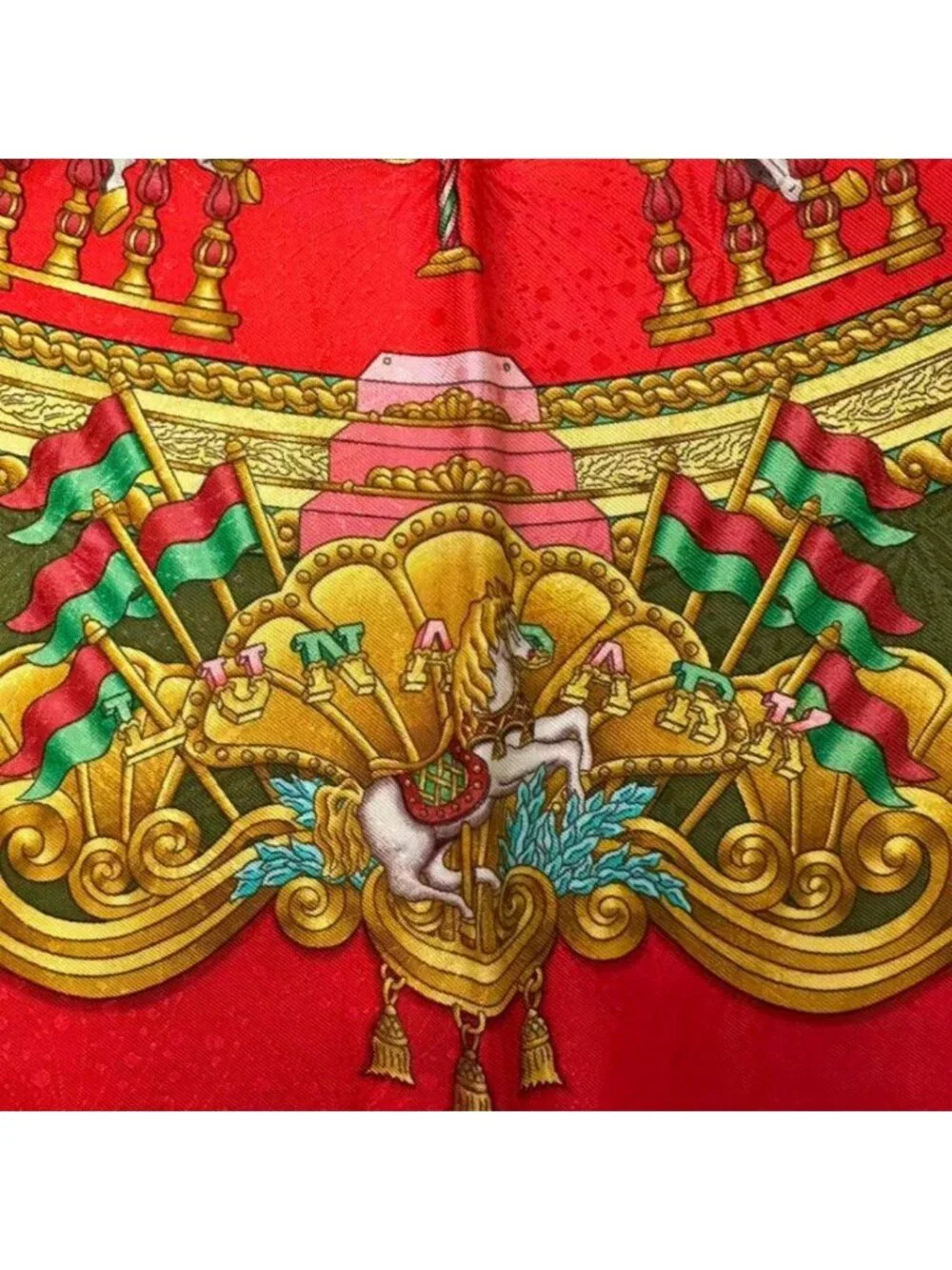 Hermes Carre 90 Scarf Silk Luna Park Amusement Merry Go Round